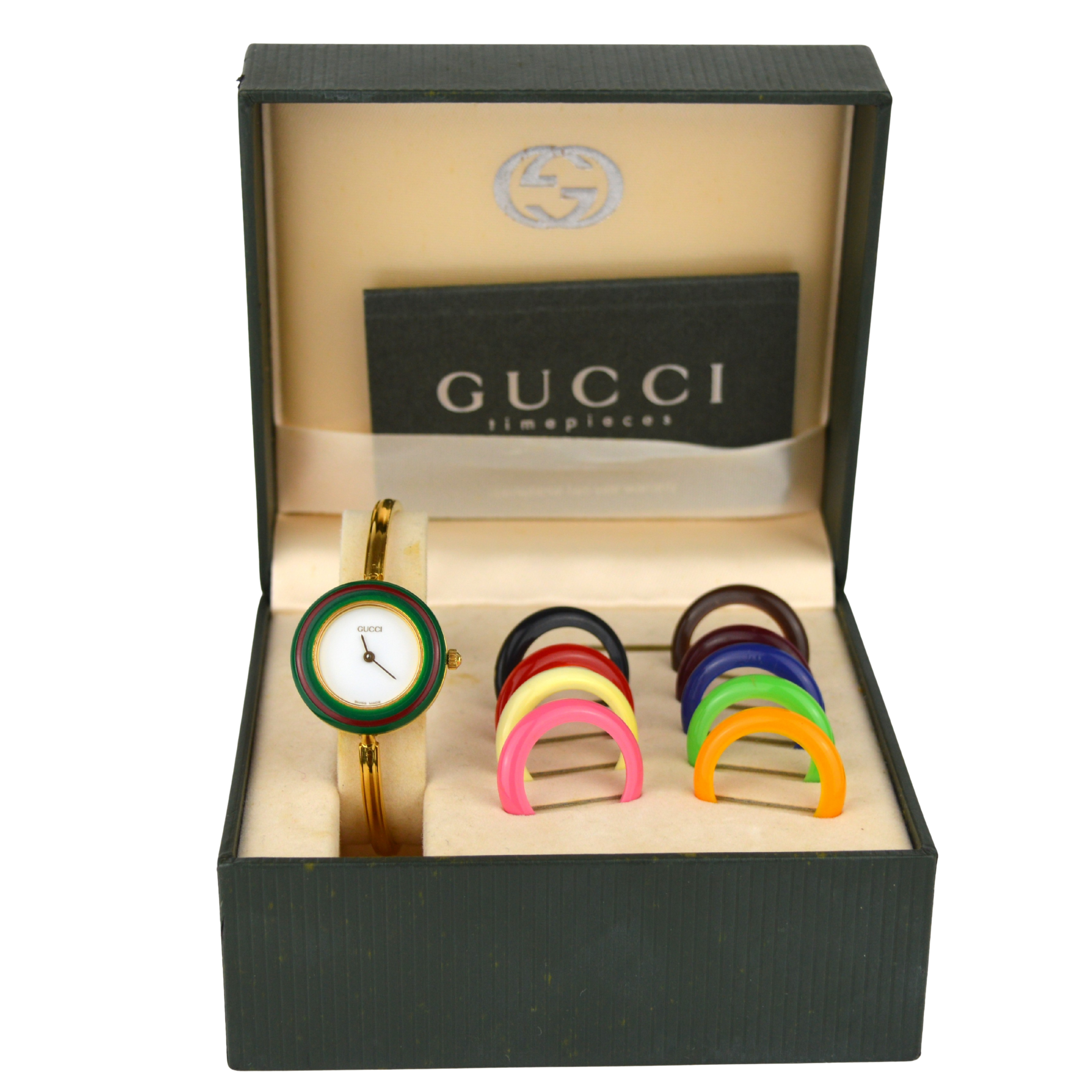 Gucci Change Bezel Watch 10 Bezels and Documents Included