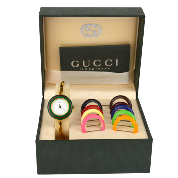 Gucci Change Bezel Watch 10 Bezels and Documents Included