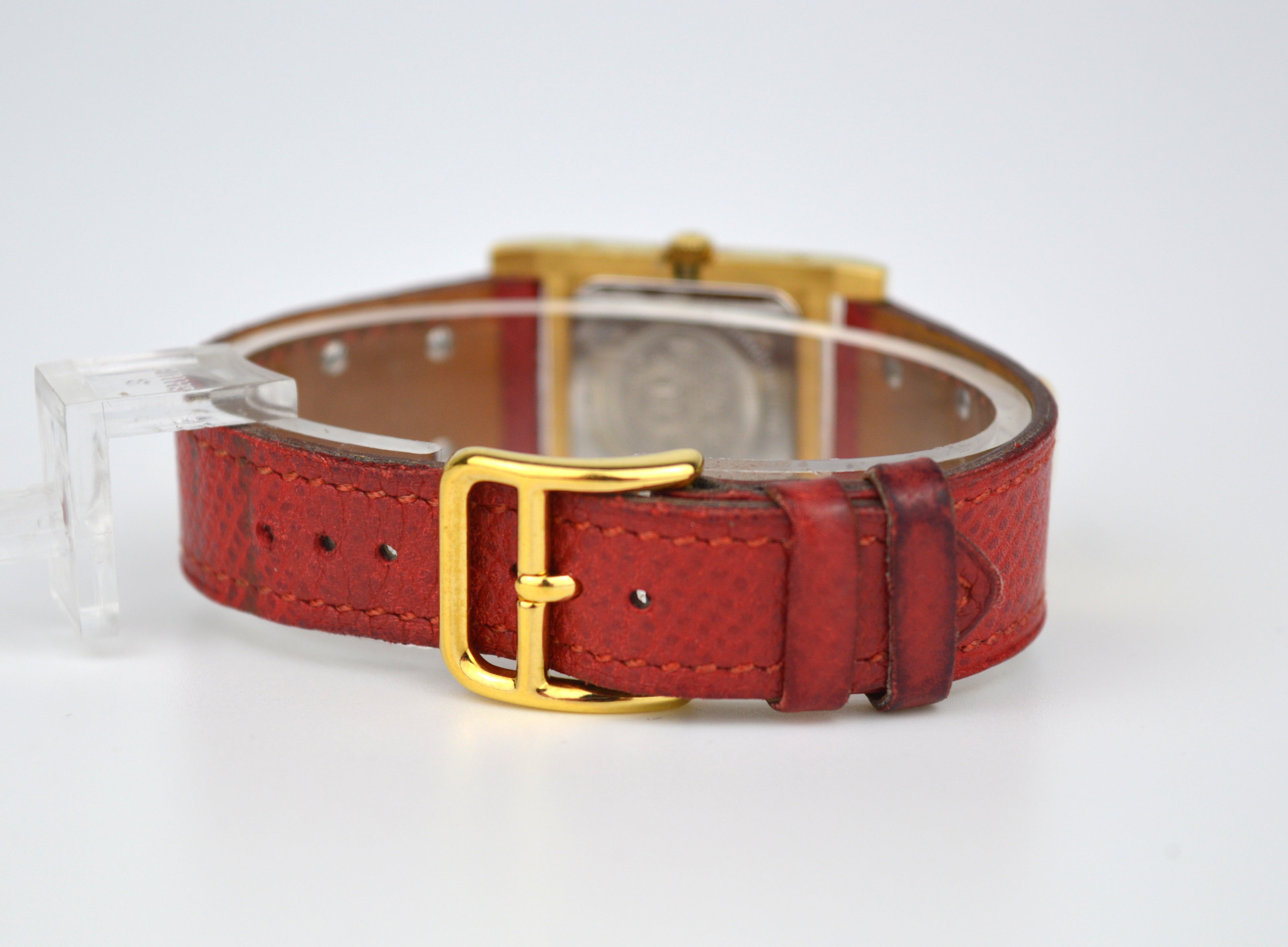HERMES MEDOR RED STRAP WATCH
