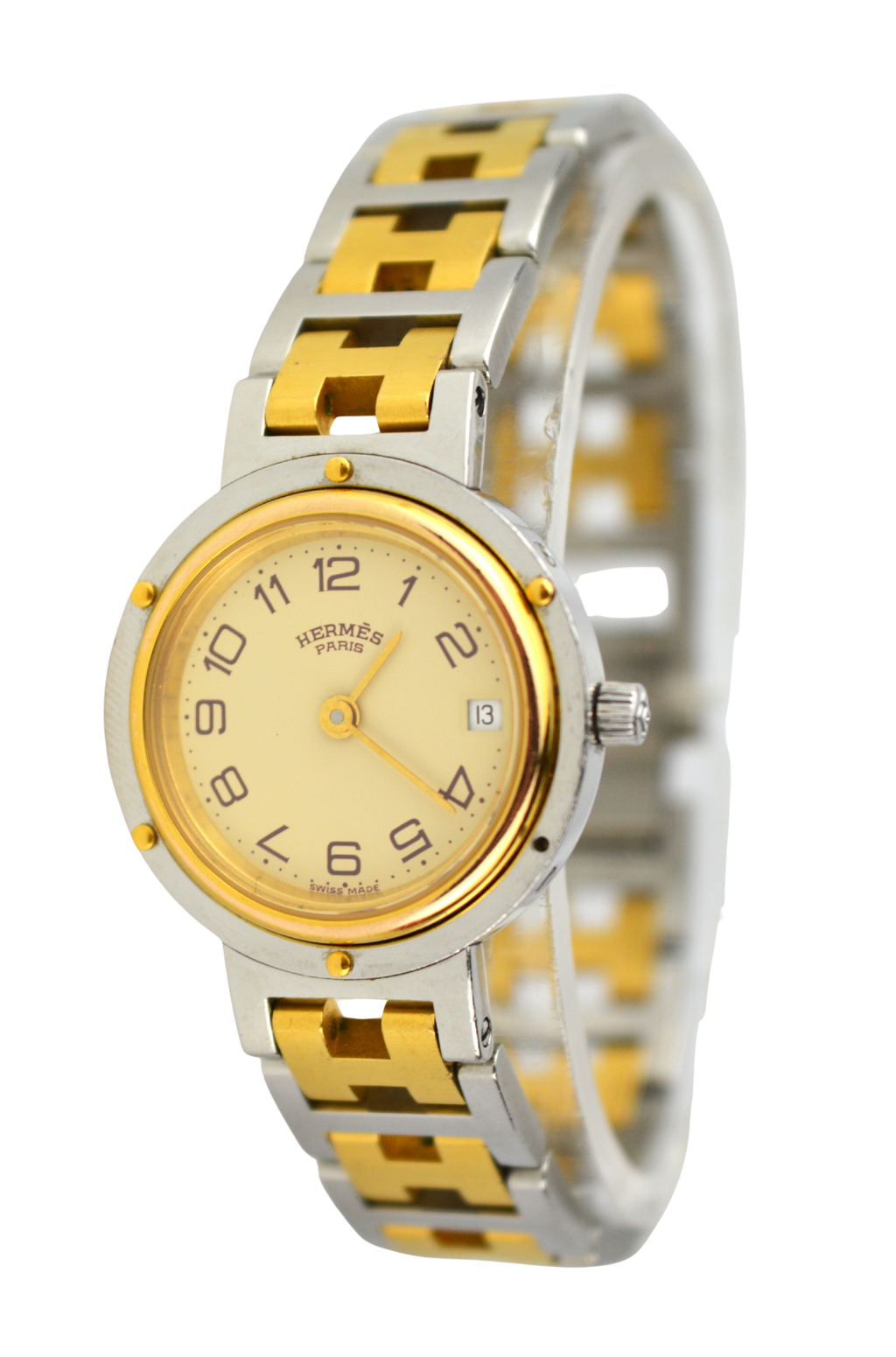 Hermes Clipper Ivory Dial Watch