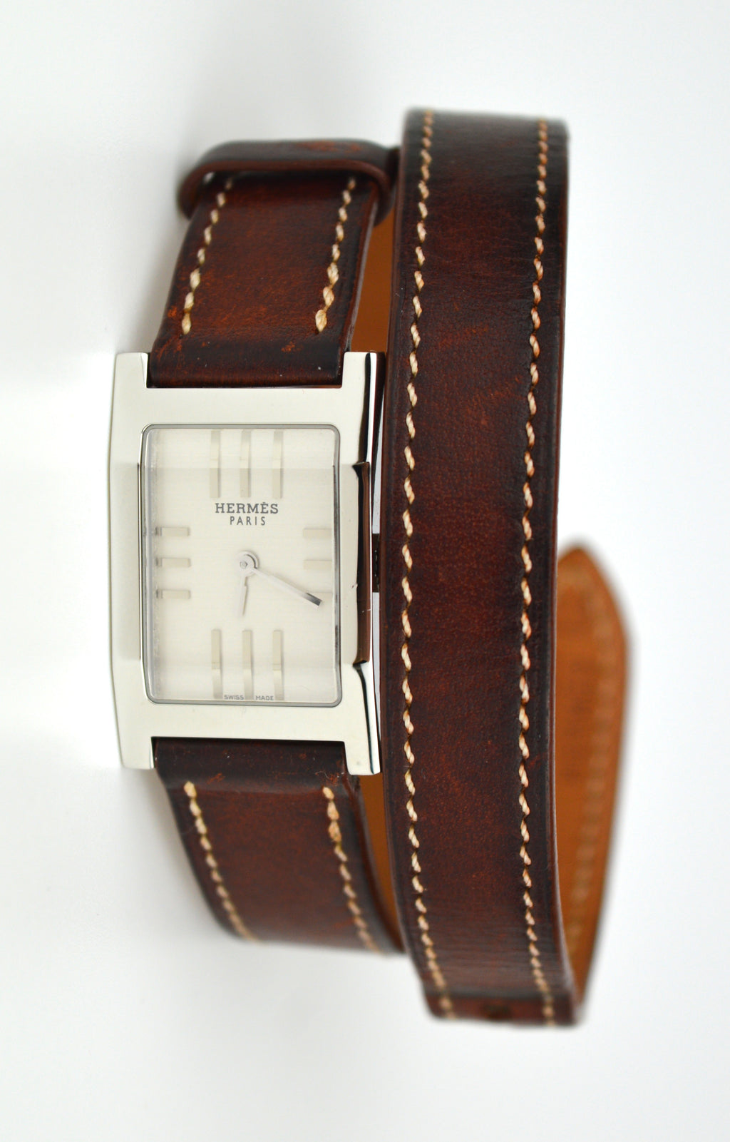 HERMES TANDEM DOUBLE TOUR STRAP WATCH