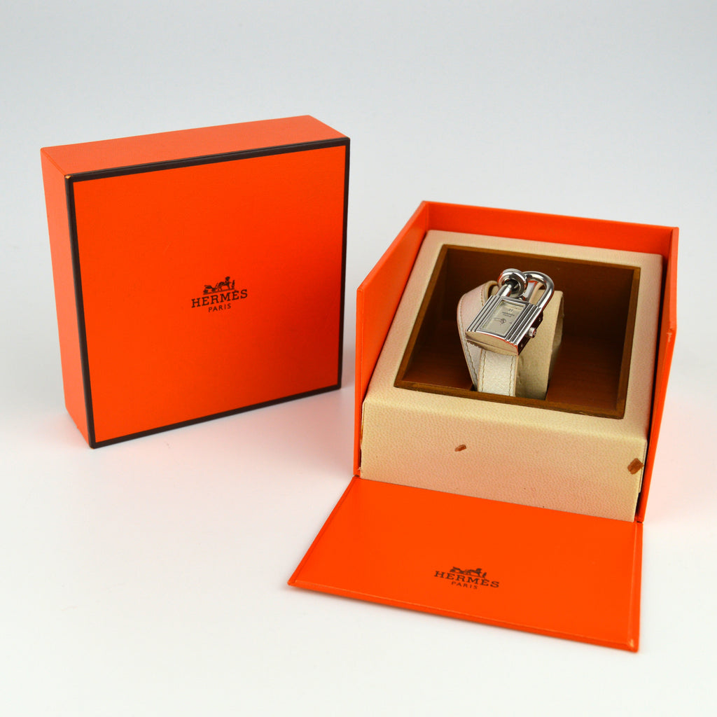 Hermès Kelly Silver Double Tour Watch with Box (KE1.210)