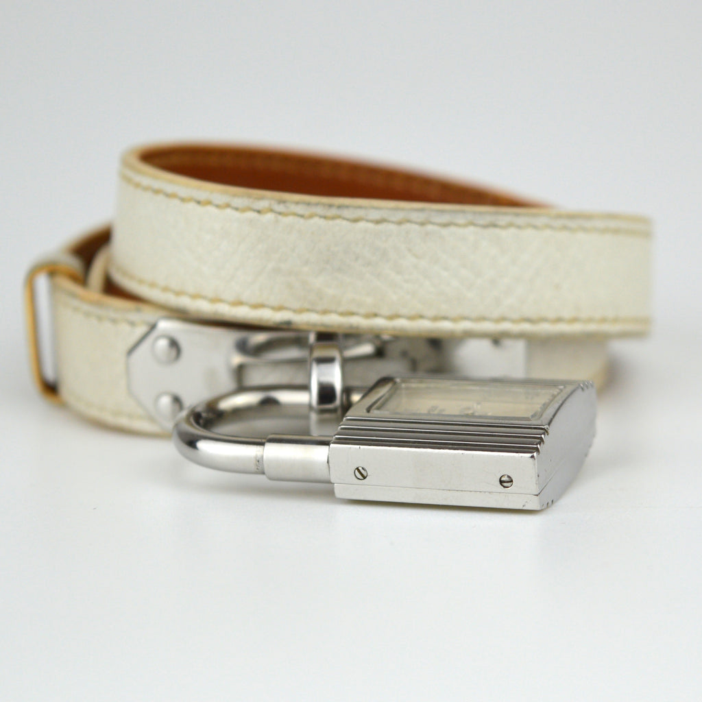 Hermès Kelly Silver Double Tour Watch with Box (KE1.210)