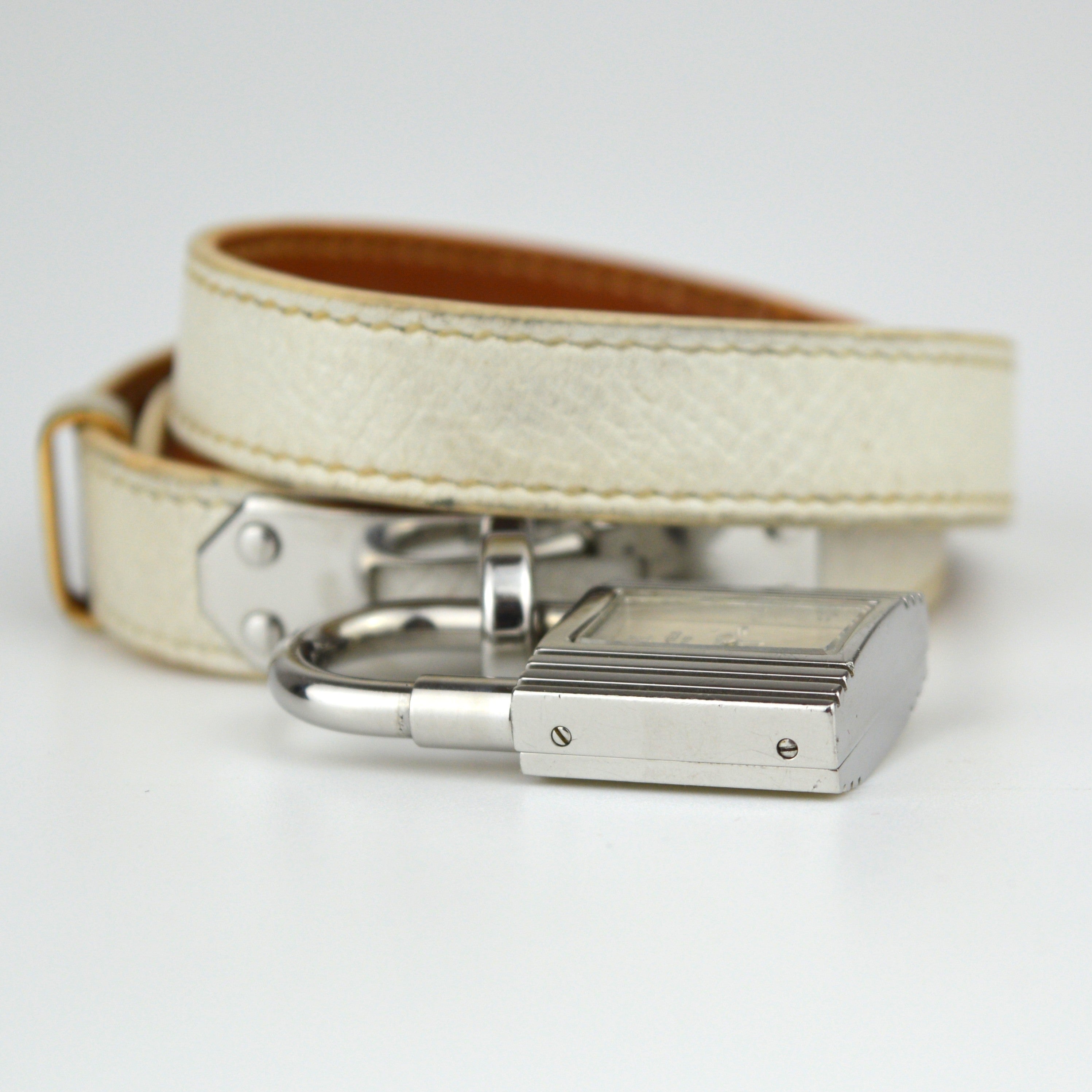 Hermès Kelly Silver Double Tour Watch with Box (KE1.210)