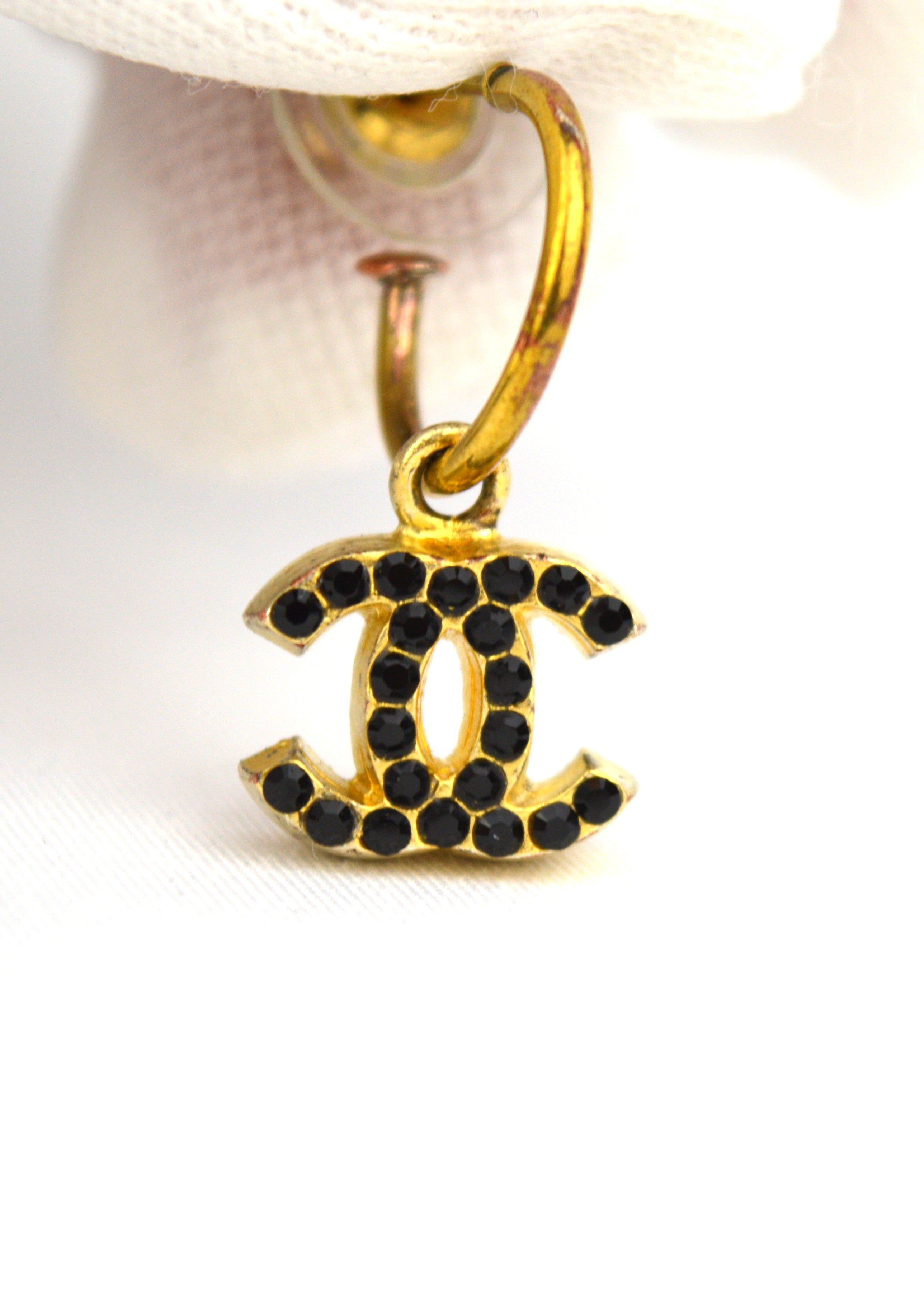 Chanel CC Earrings with Stones