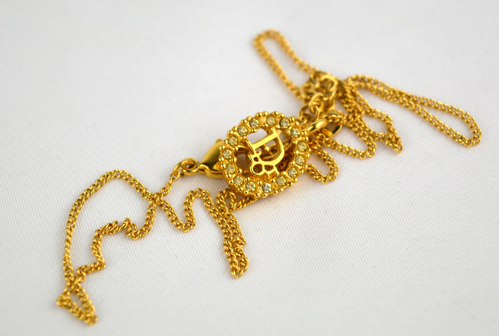 Dior Logo Vintage Collier with Strass