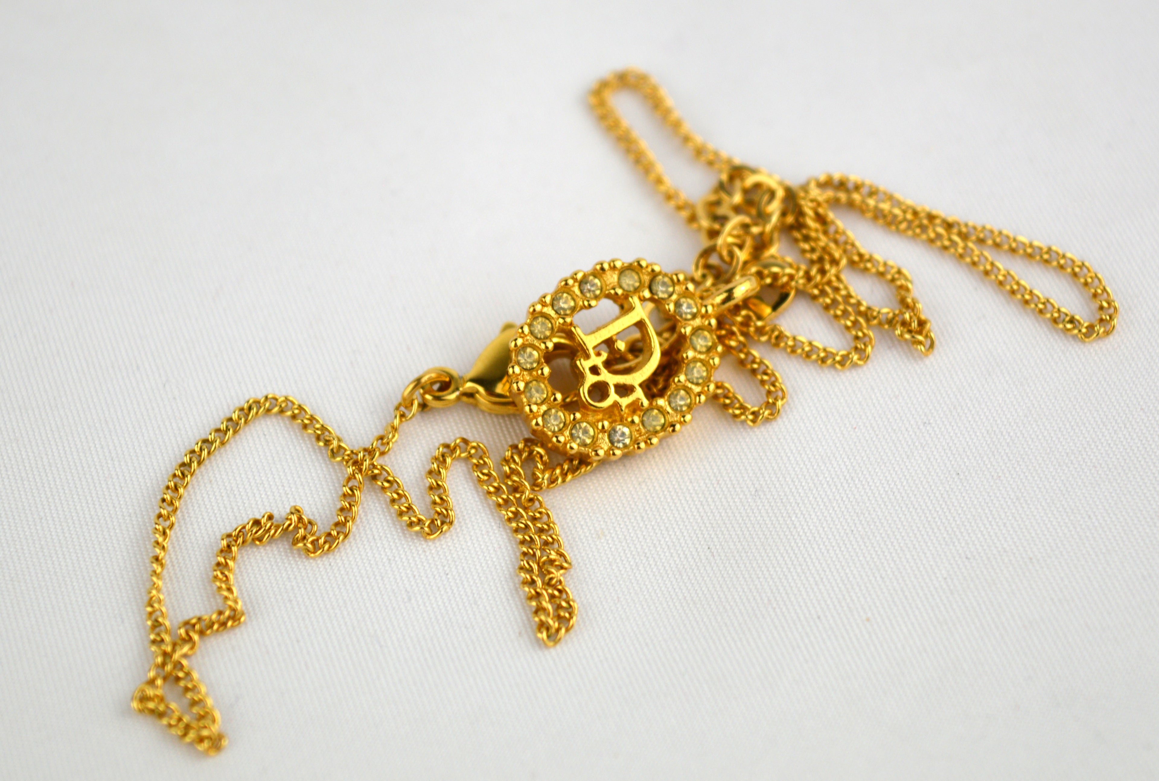 Dior Logo Vintage Collier with Strass