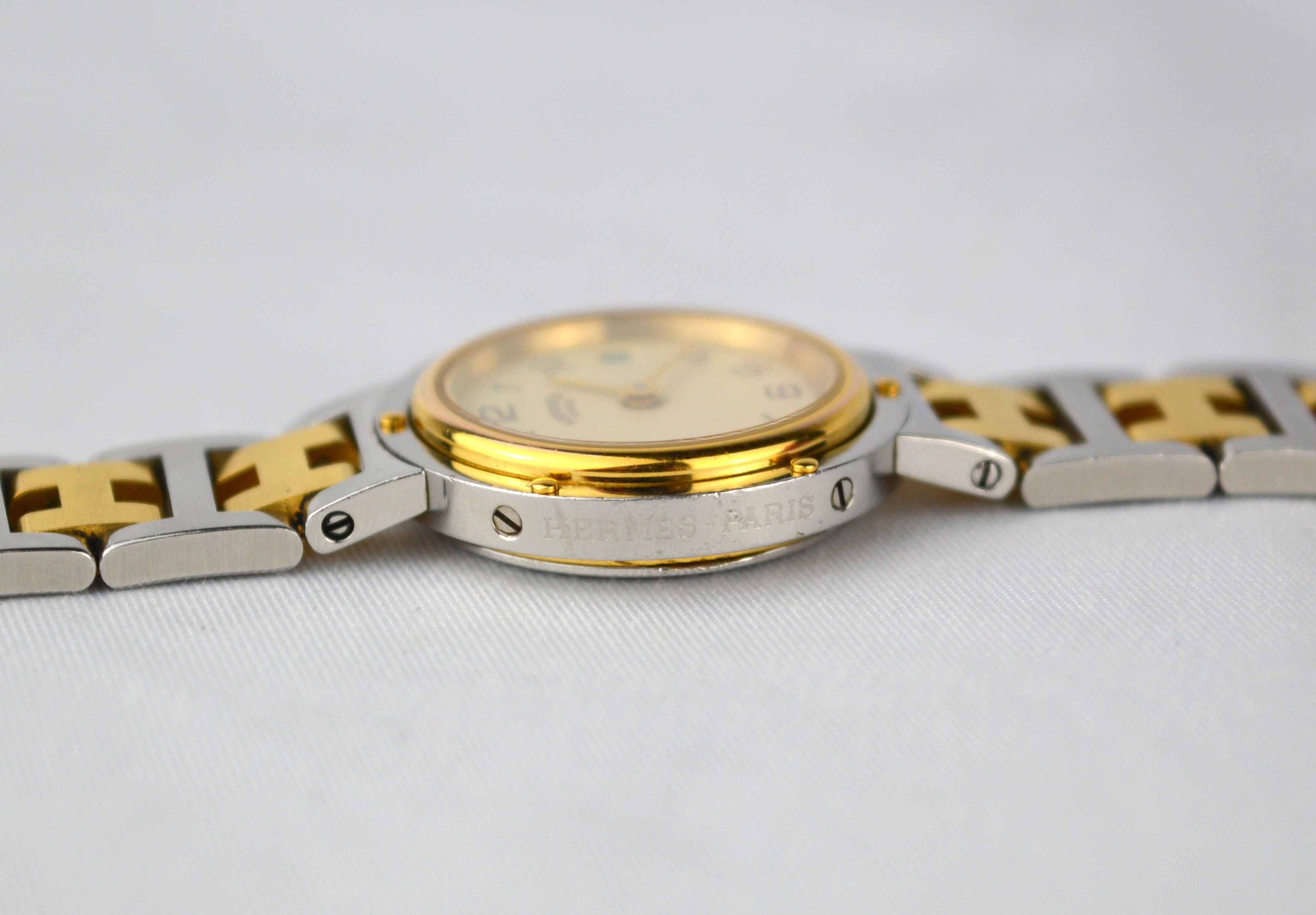 Hermes Clipper Ivory Dial Watch