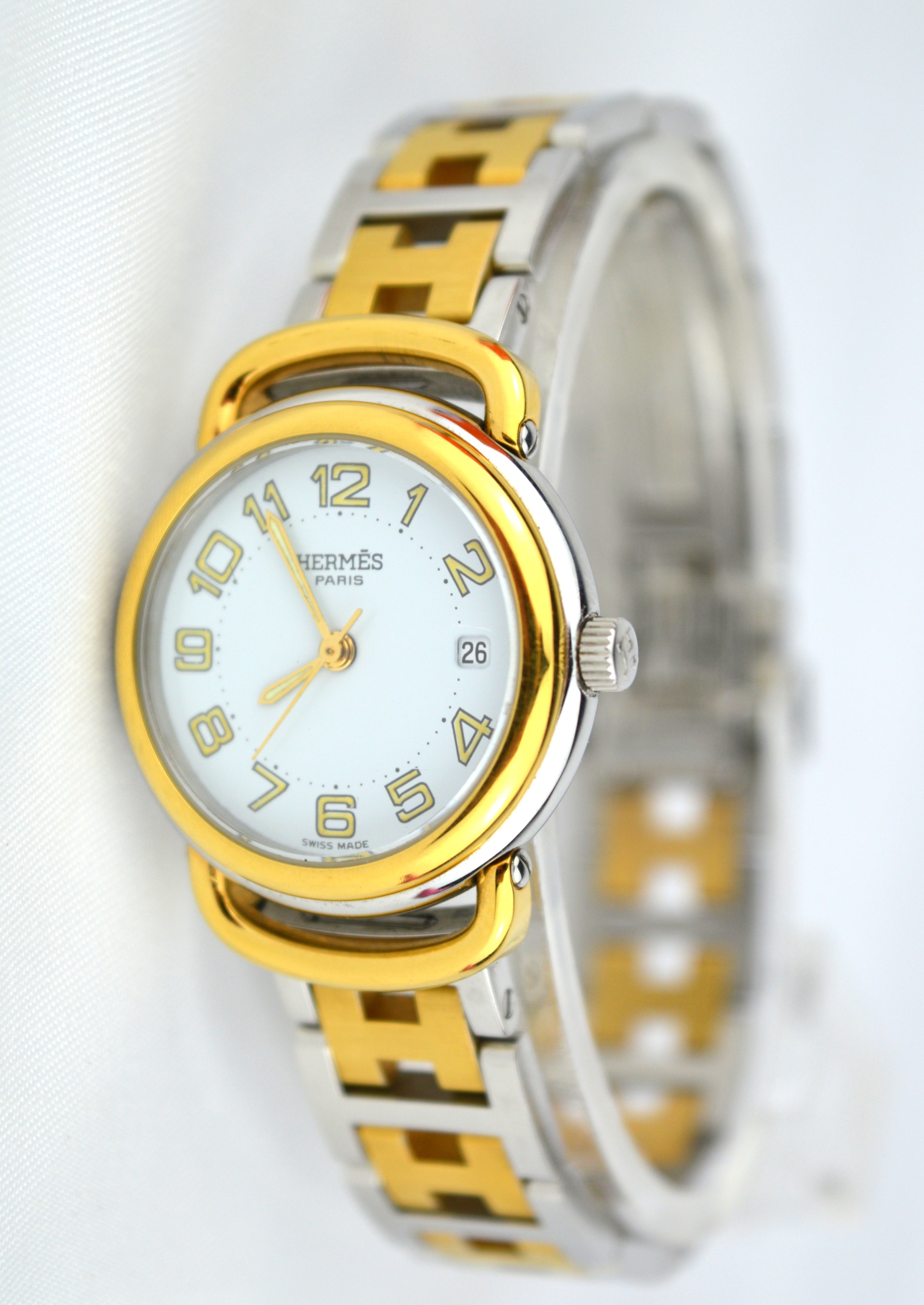 HERMES PULLMAN VINTAGE WATCH WITH BOX