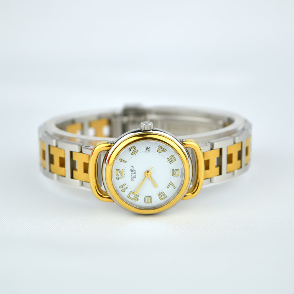 HERMES PULLMAN VINTAGE WATCH WITH BOX