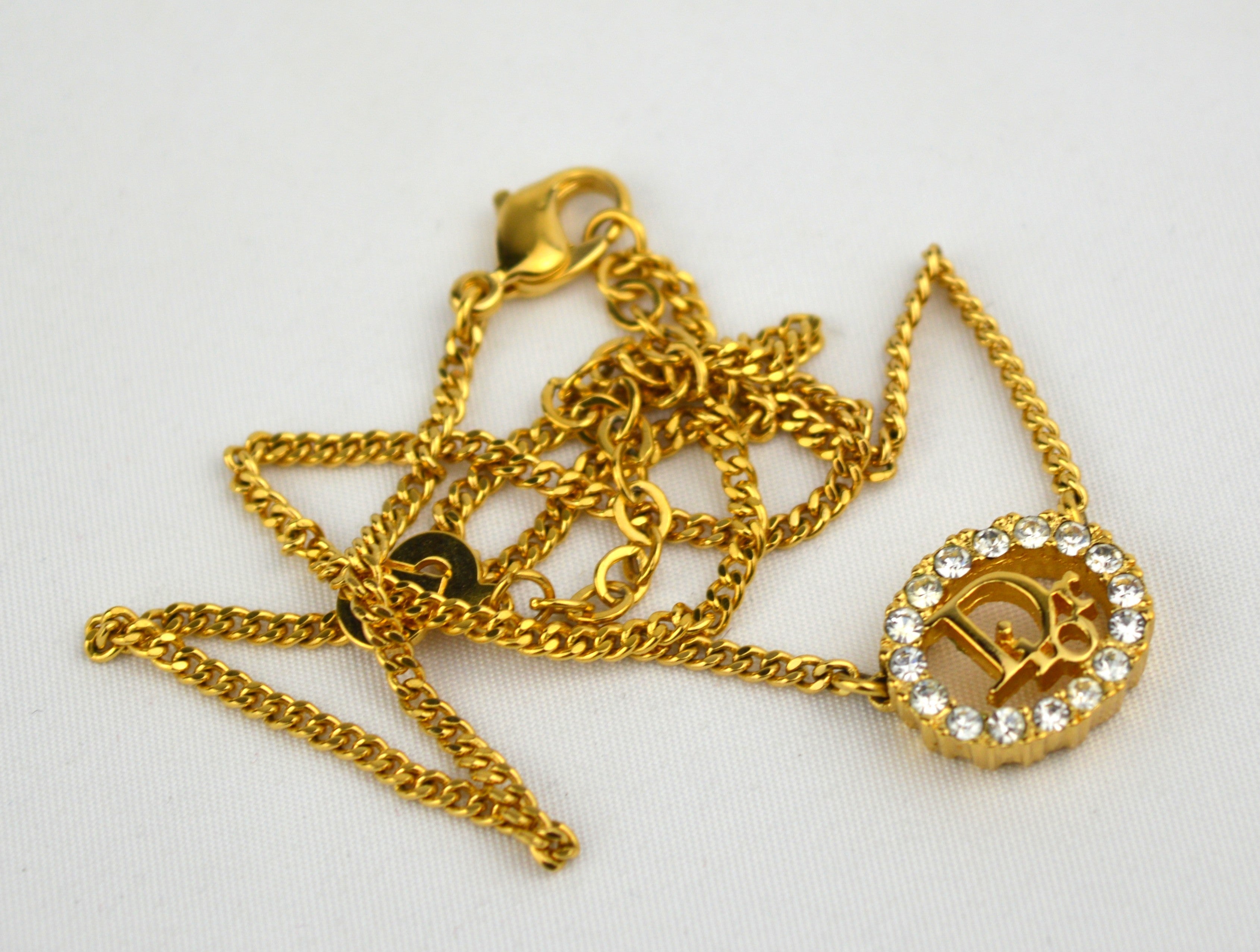 Dior Logo Vintage Collier with Strass