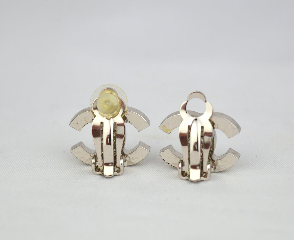Chanel Coco Mark Clip Earrings with Pearls