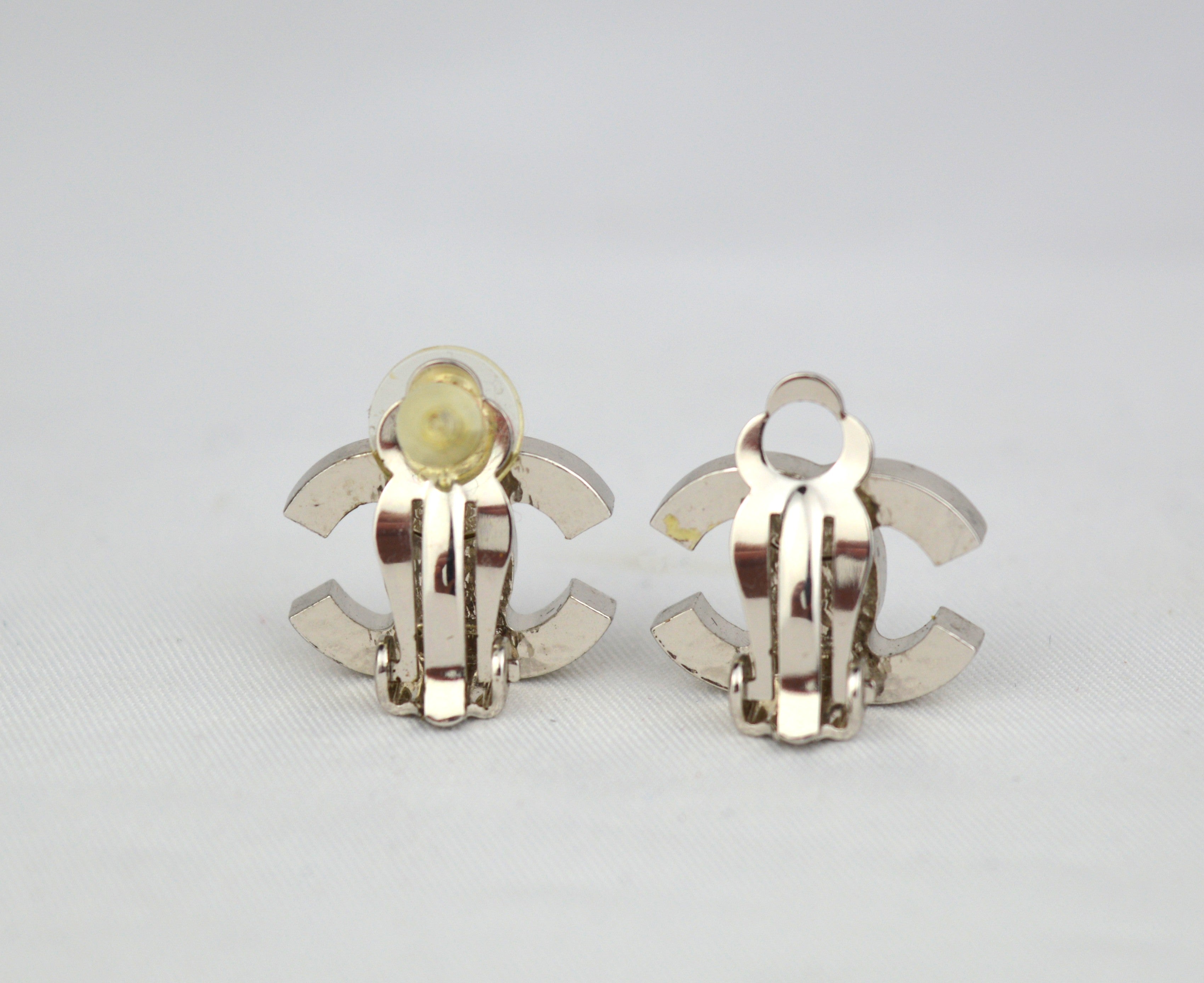 Chanel Coco Mark Clip Earrings with Pearls