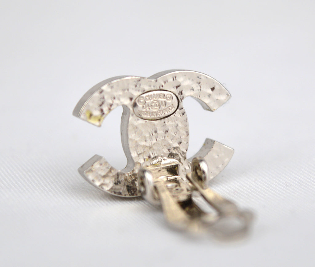 Chanel Coco Mark Clip Earrings with Pearls