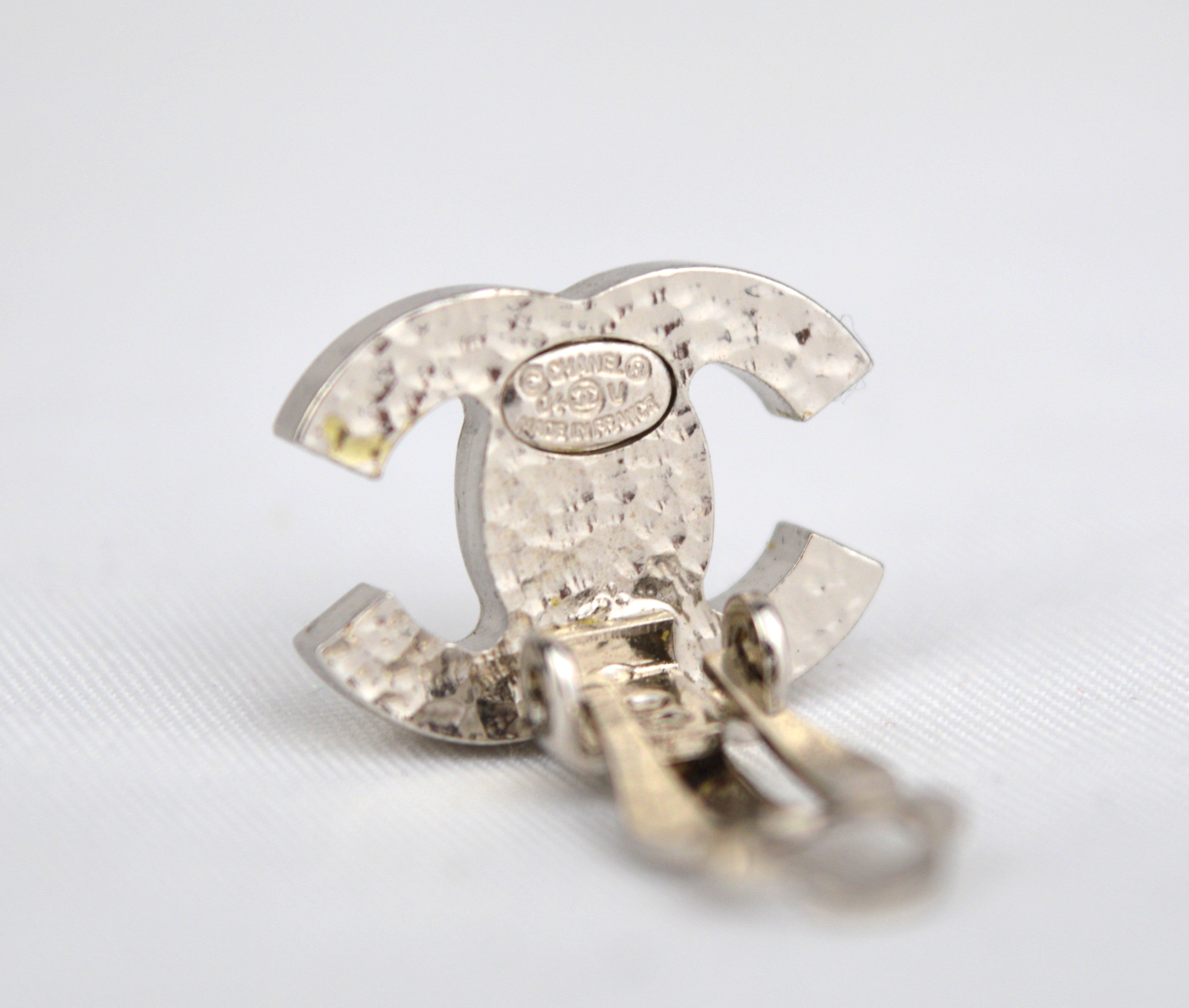 Chanel Coco Mark Clip Earrings with Pearls