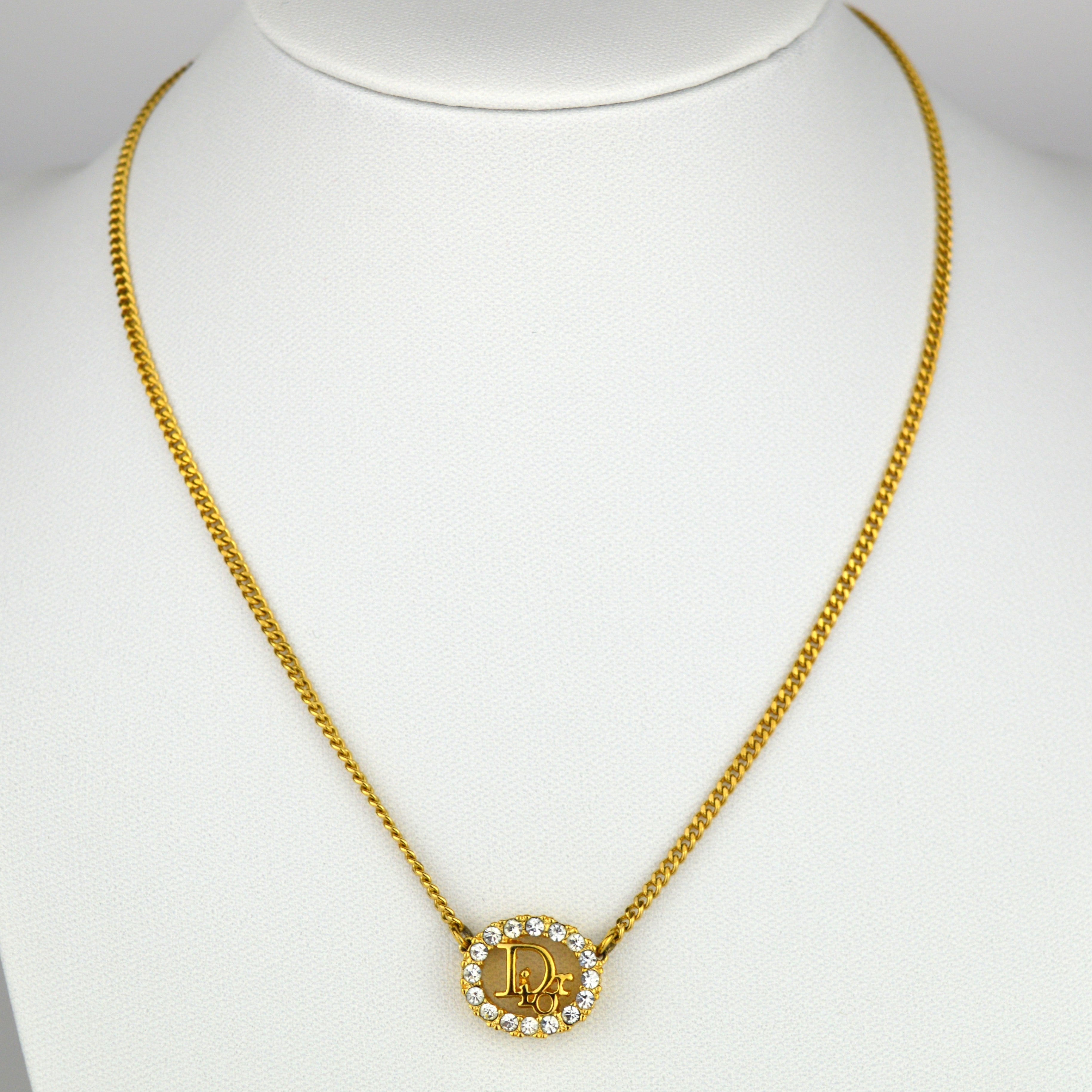 Dior Logo Vintage Collier with Strass