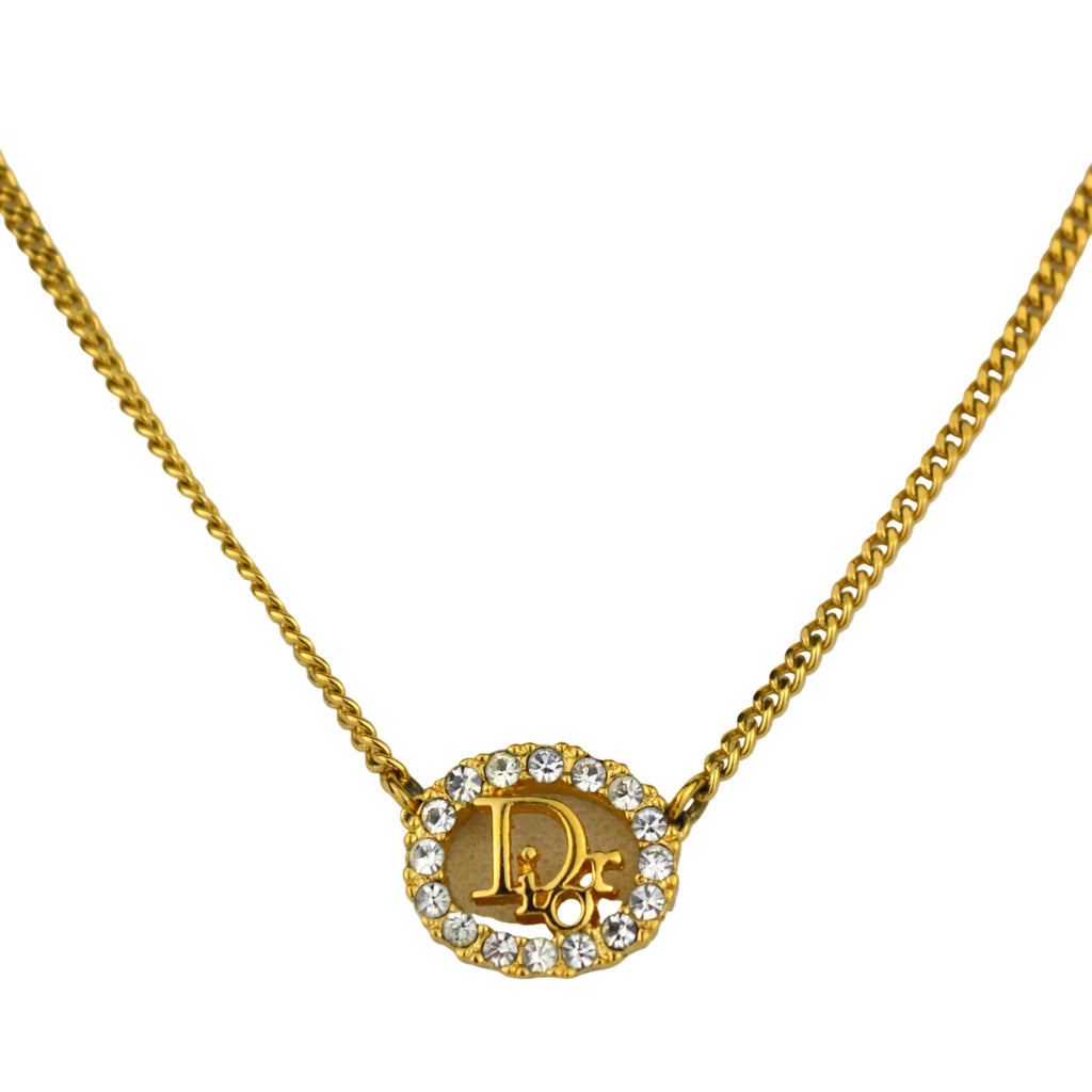 Dior Logo Vintage Collier with Strass