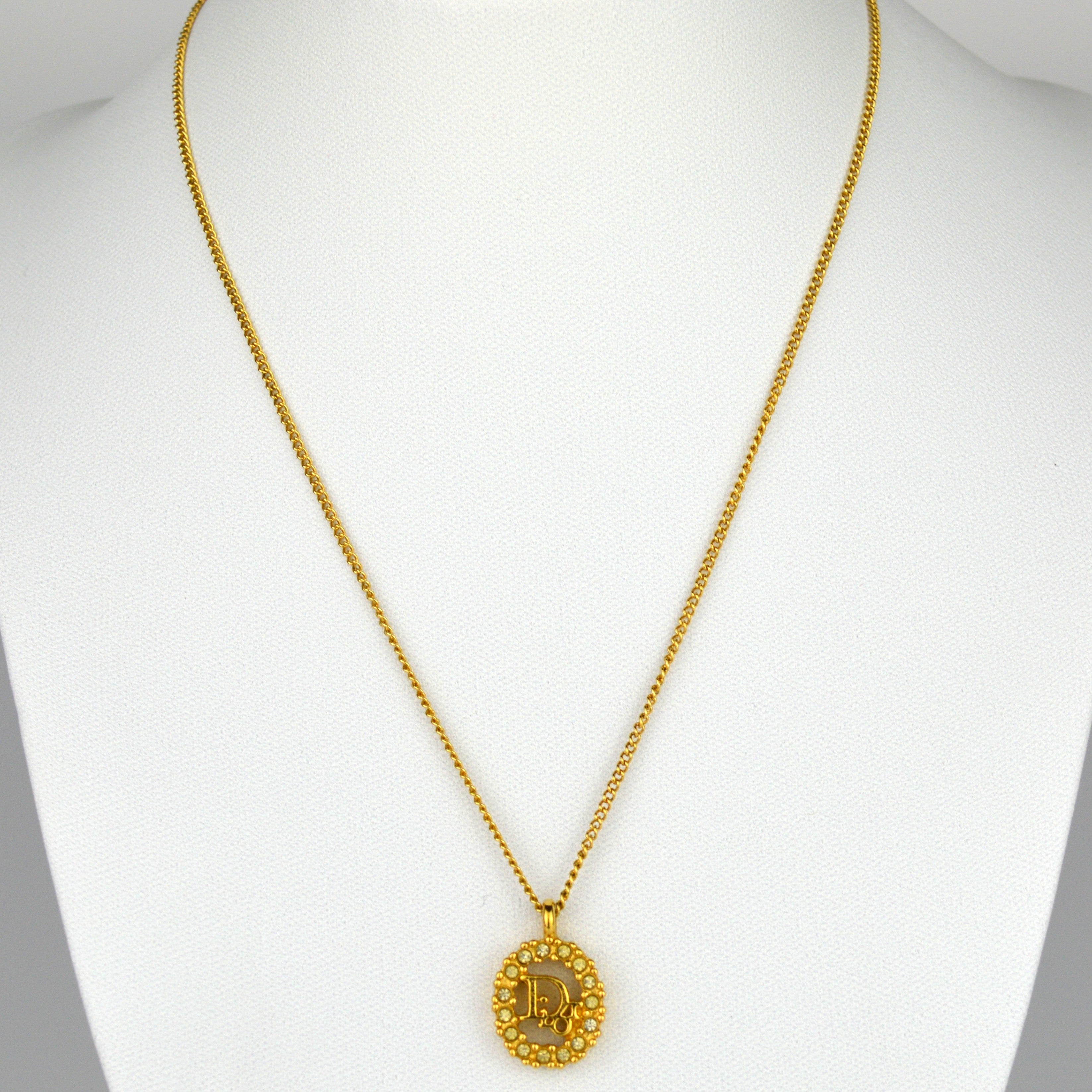 Dior Logo Vintage Collier with Strass