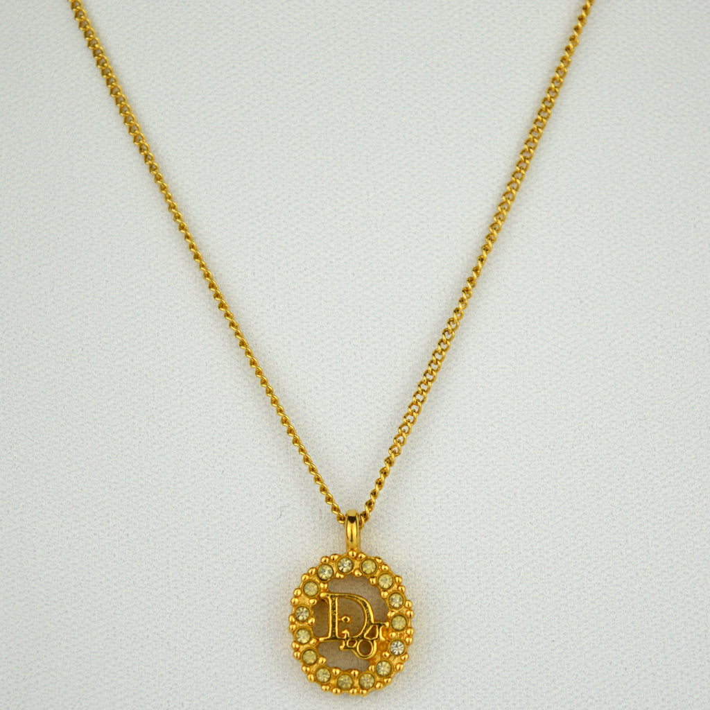 Dior Logo Vintage Collier with Strass