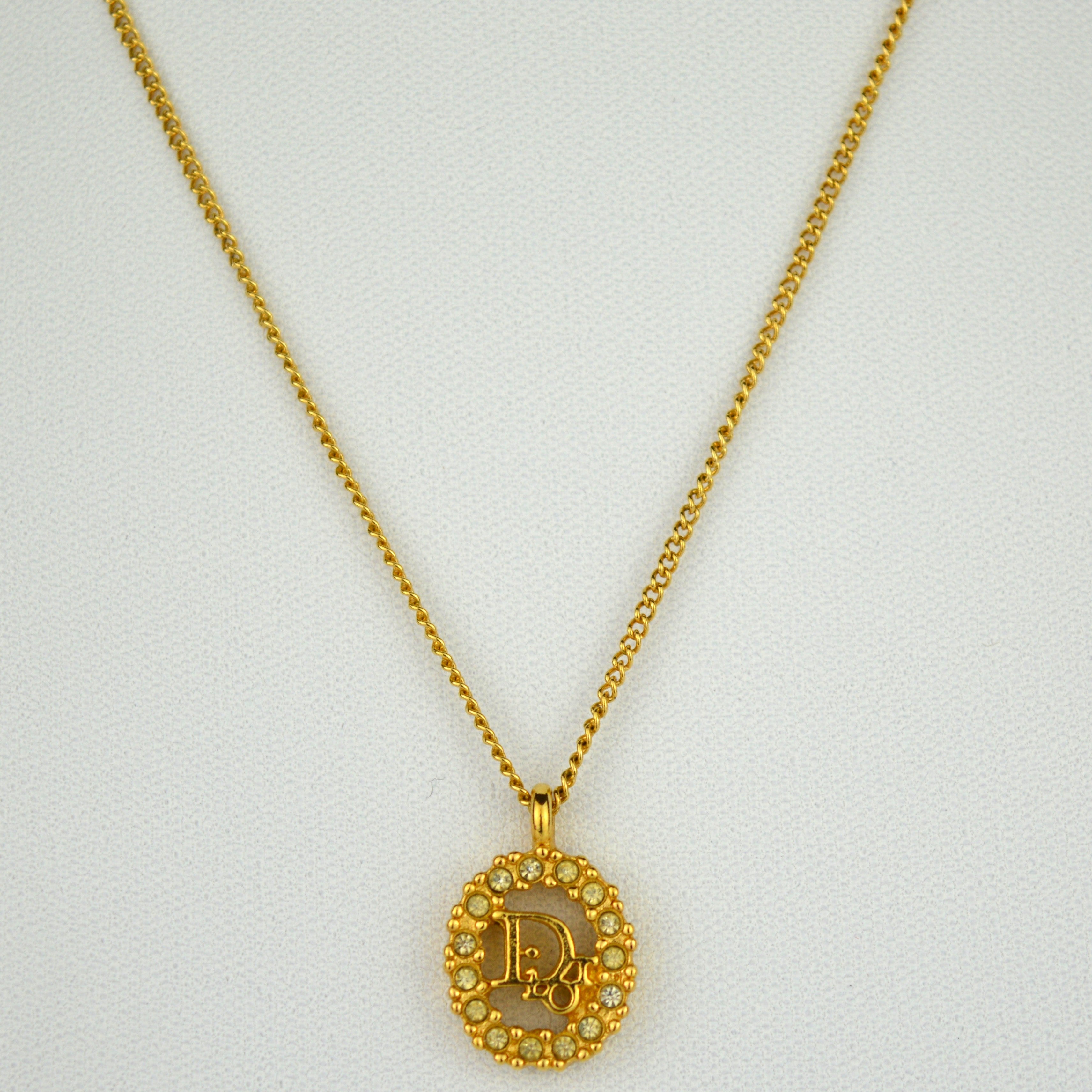 Dior Logo Vintage Collier with Strass