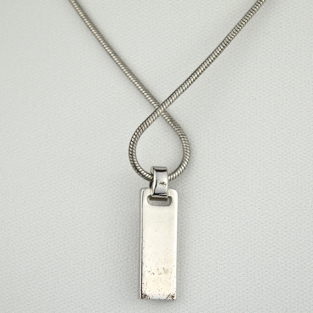 Dior Logo Label Silver Collier