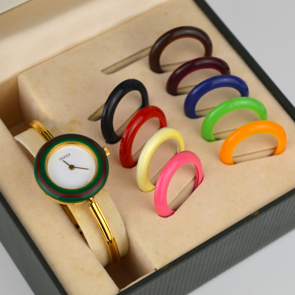 Gucci Change Bezel Watch 10 Bezels and Documents Included