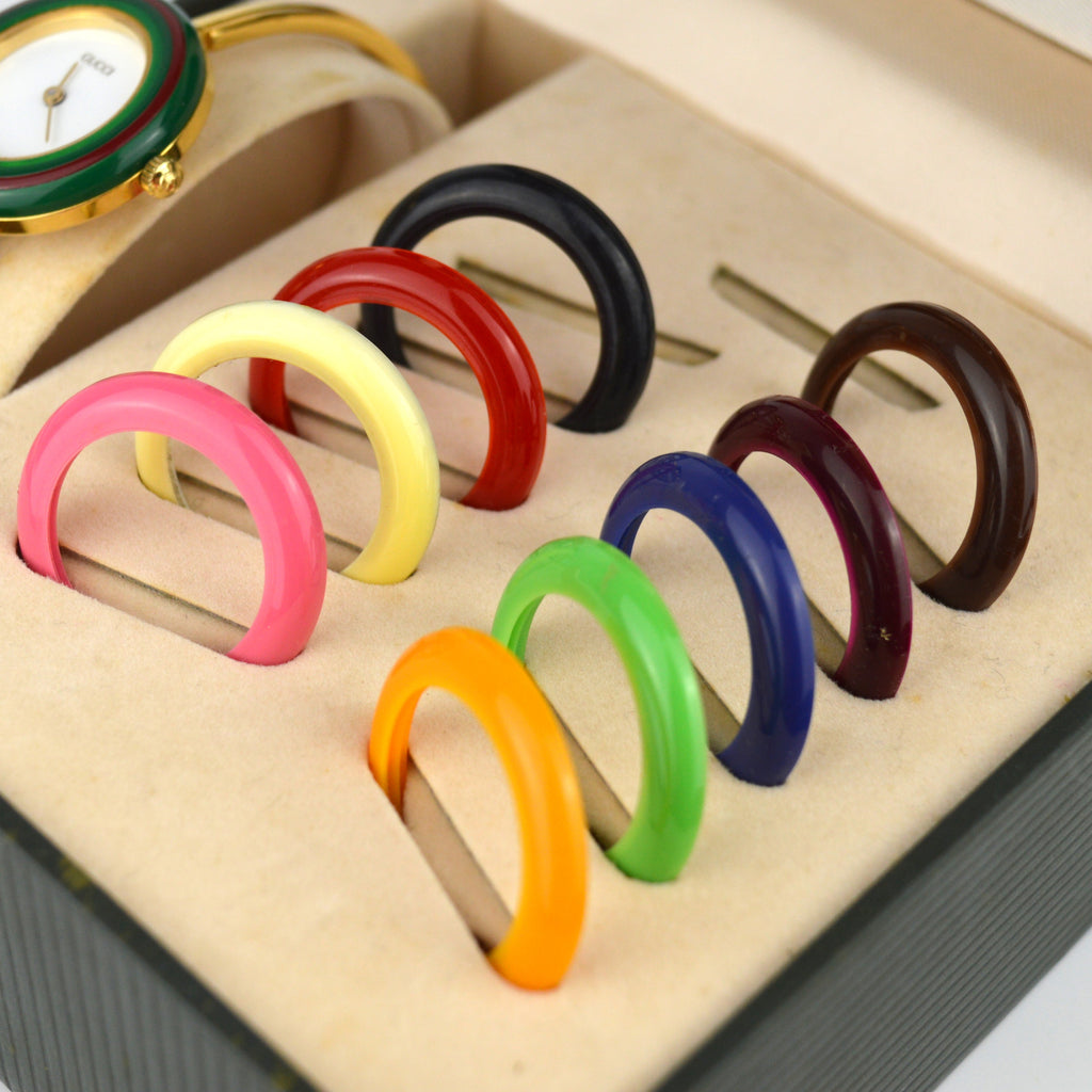 Gucci Change Bezel Watch 10 Bezels and Documents Included