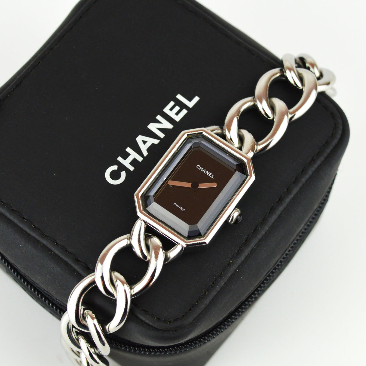 Chanel Première Silver Watch with Case (ref. H0452)