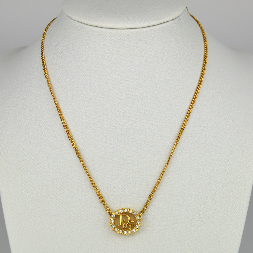 Dior Logo Vintage Collier with Strass