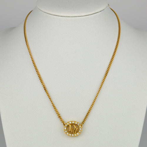 Dior Logo Vintage Collier with Strass