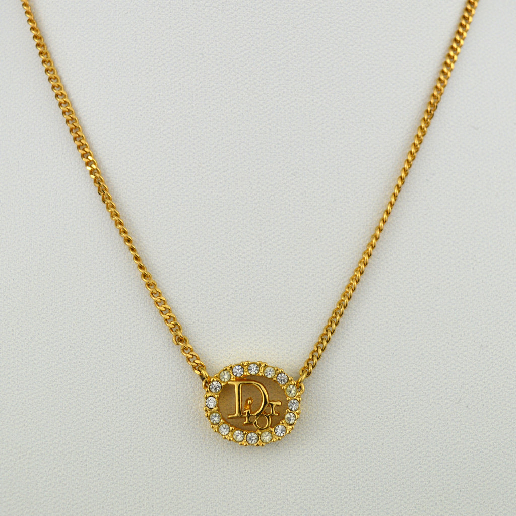 Dior Logo Vintage Collier with Strass
