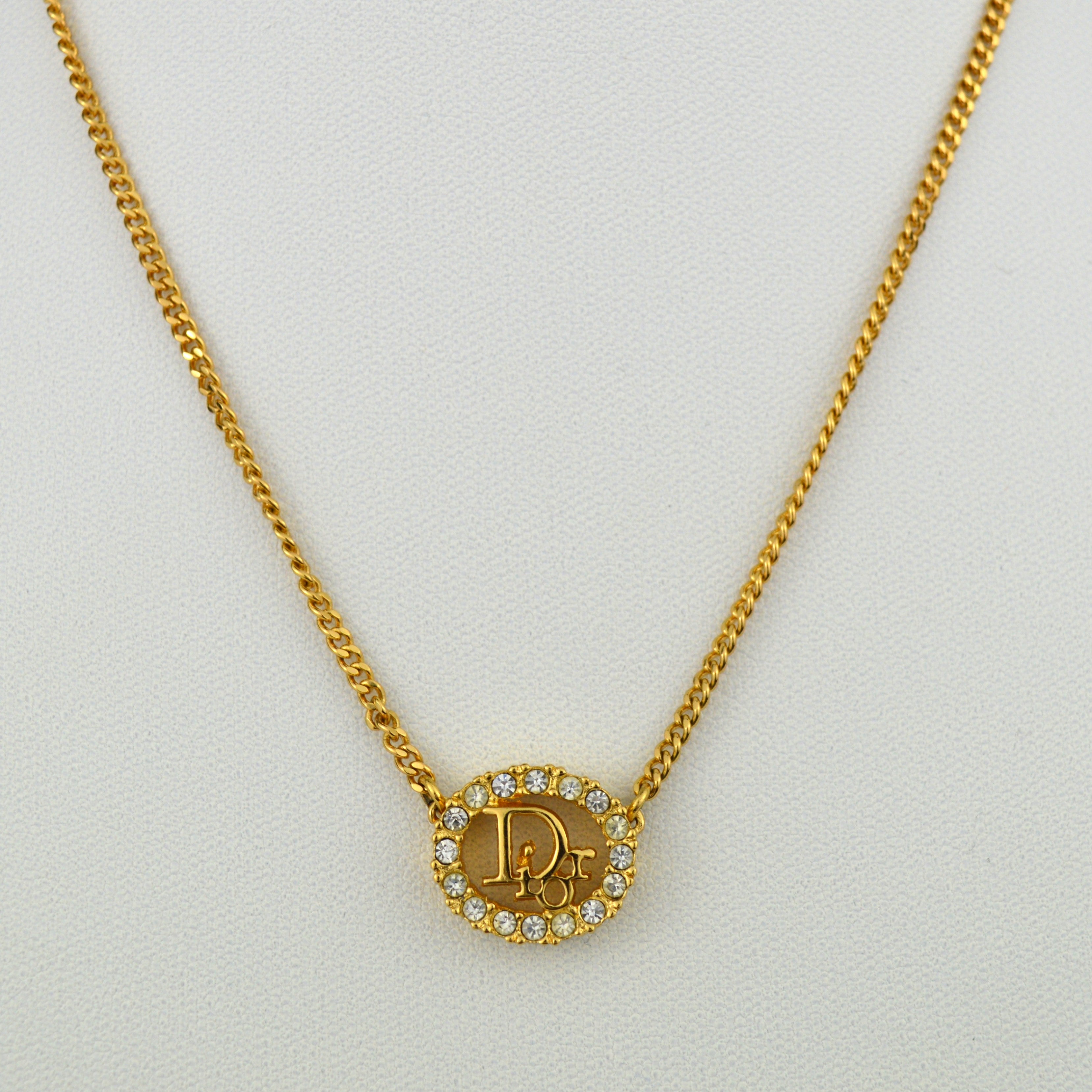 Dior Logo Vintage Collier with Strass