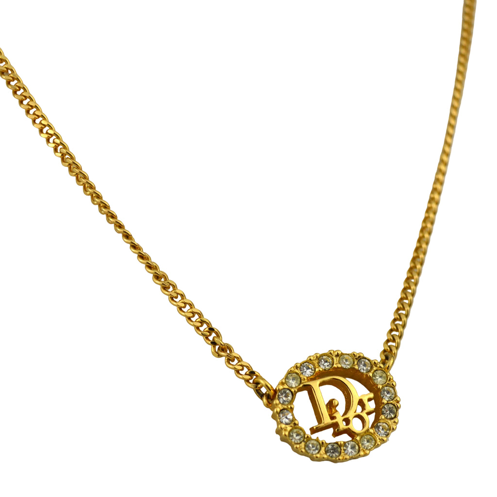 Dior Logo Vintage Collier with Strass