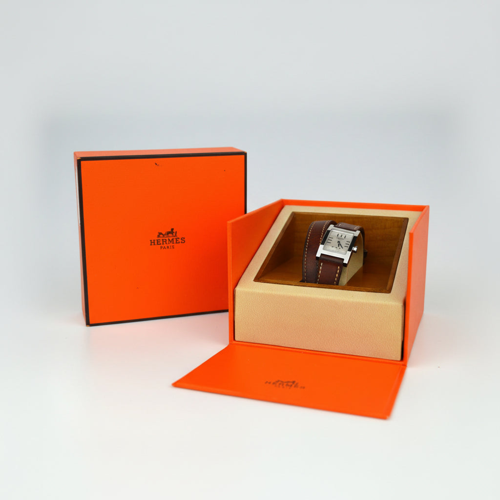HERMES TANDEM DOUBLE TOUR WATCH WITH BOX