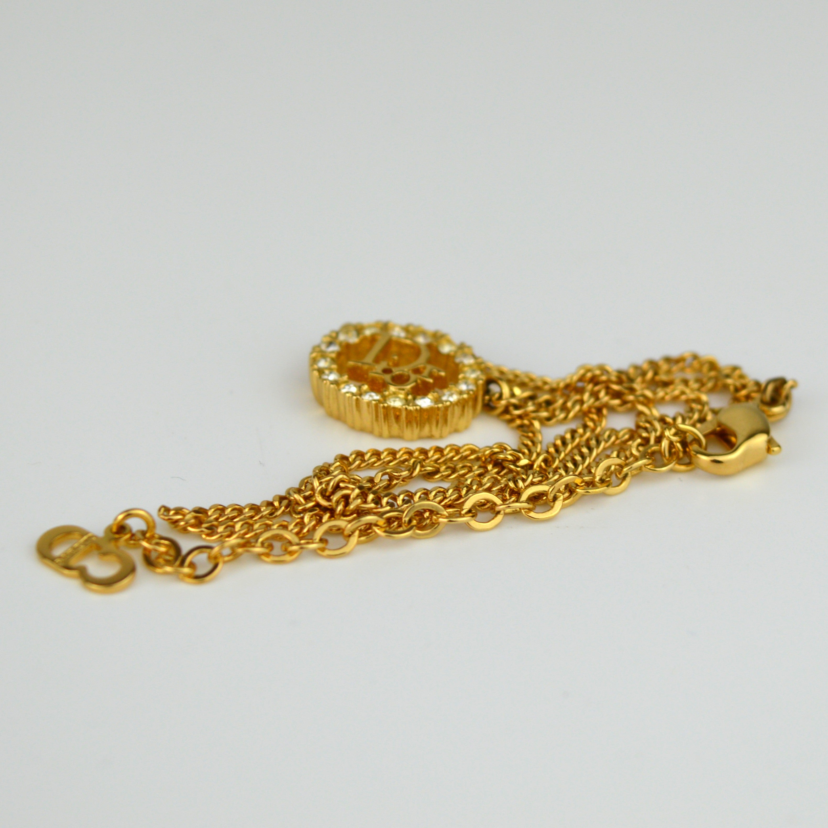 Dior Logo Vintage Collier with Strass