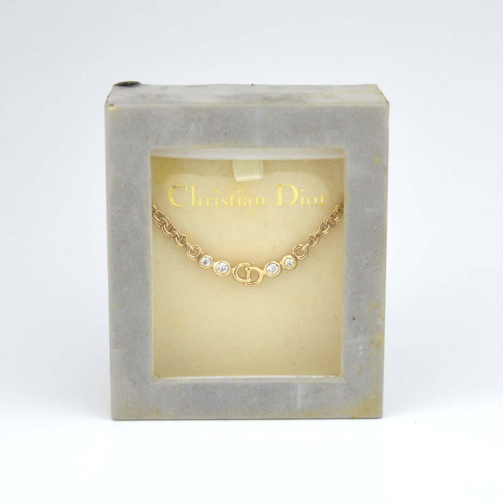 Dior CD logo Collier with Strass (Box)