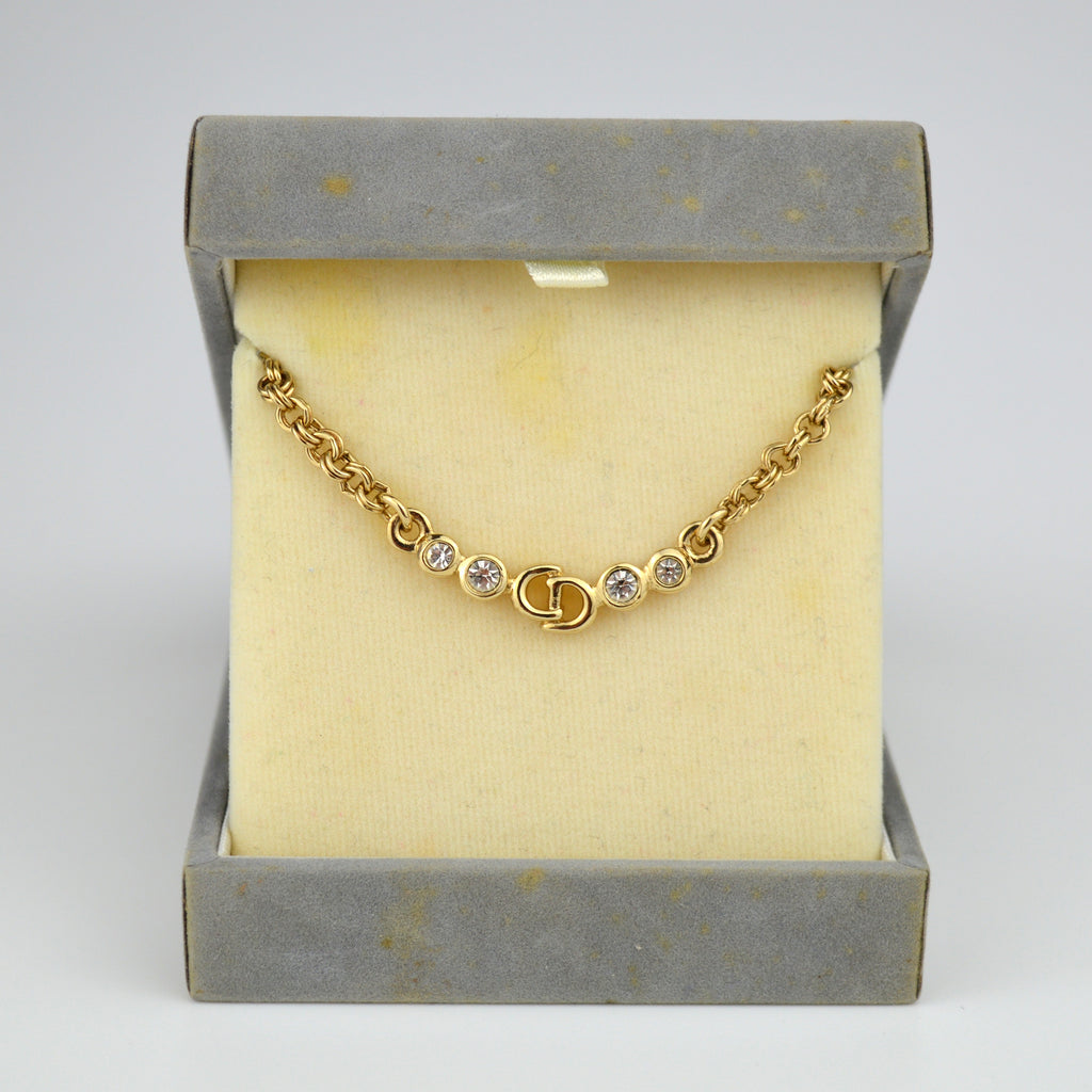 Dior CD logo Collier with Strass (Box)