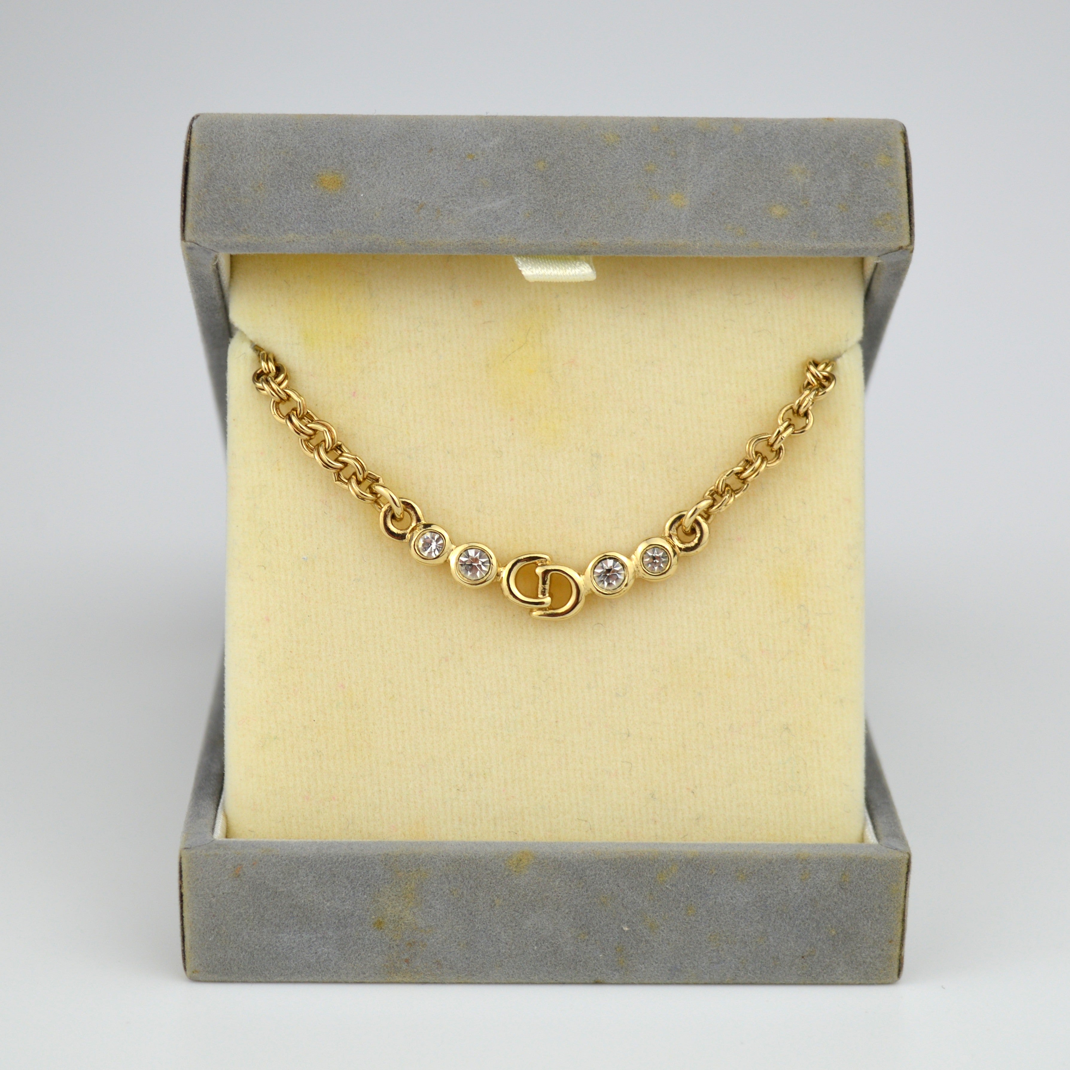 Dior CD logo Collier with Strass (Box)