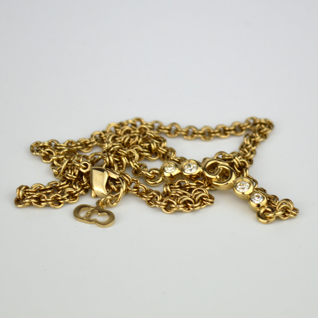 Dior CD logo Collier with Strass (Box)