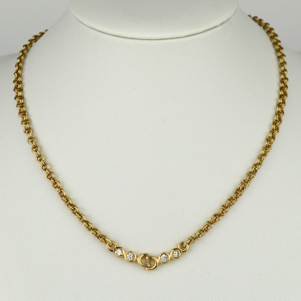 Dior CD logo Collier with Strass (Box)