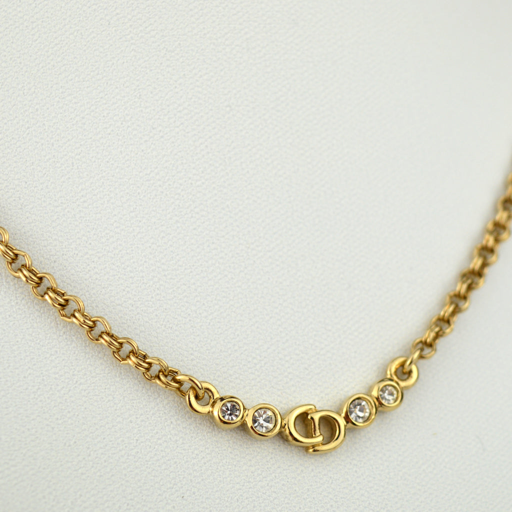 Dior CD logo Collier with Strass (Box)