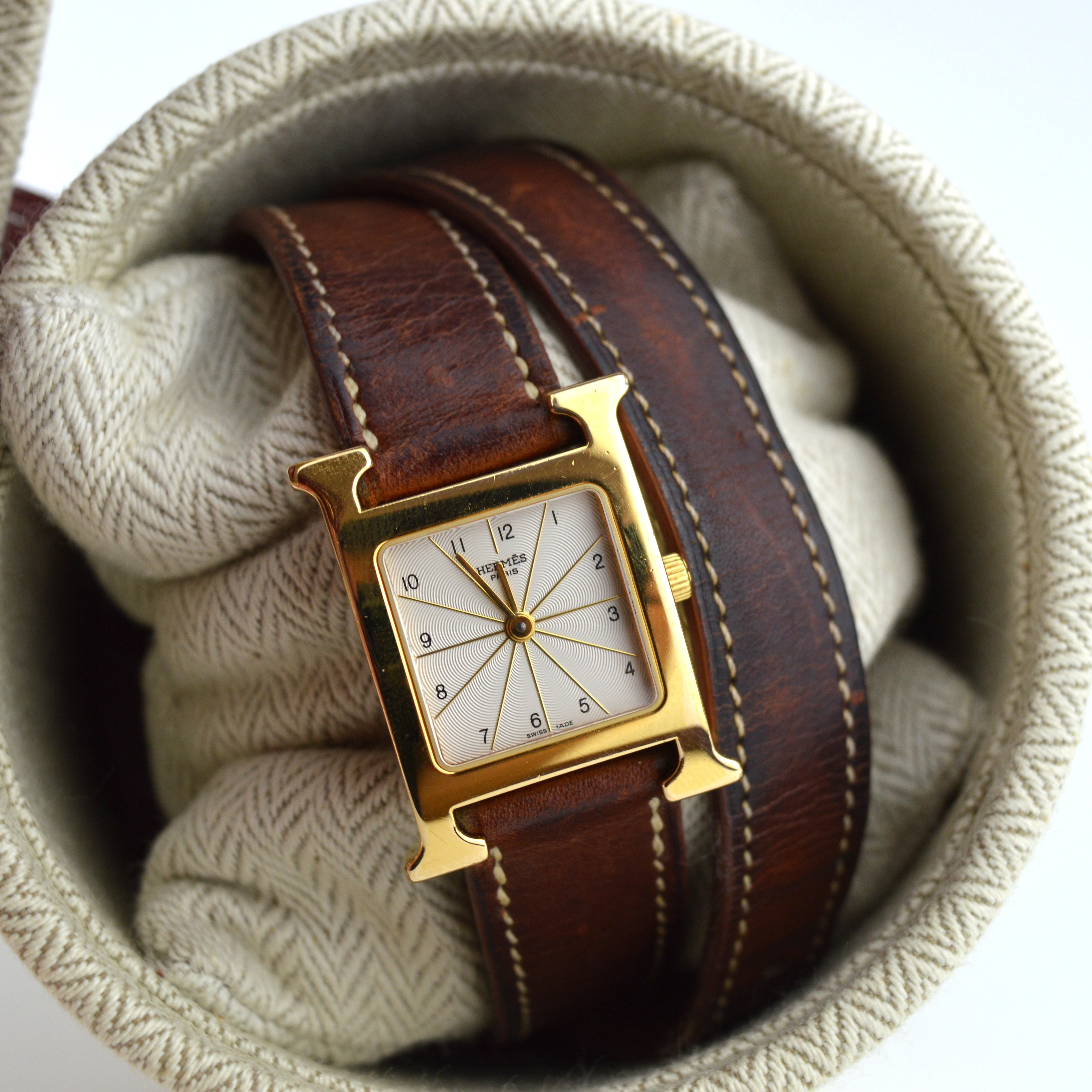 Hermes H Heure HH1.210 Double Tour Watch With Box