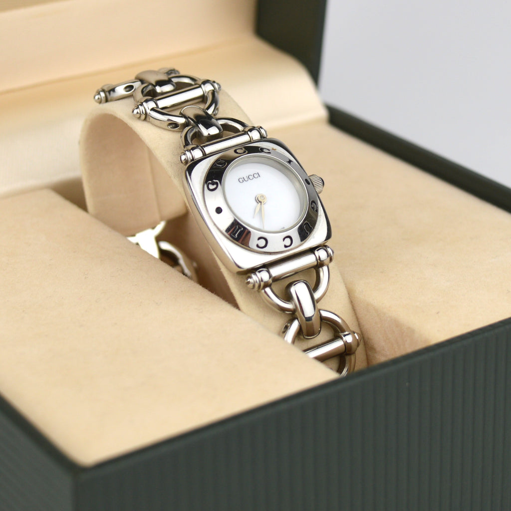 Gucci 6400L Silver Vintage Watch With Box