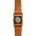 HERMES MEDOR RED STRAP WATCH
