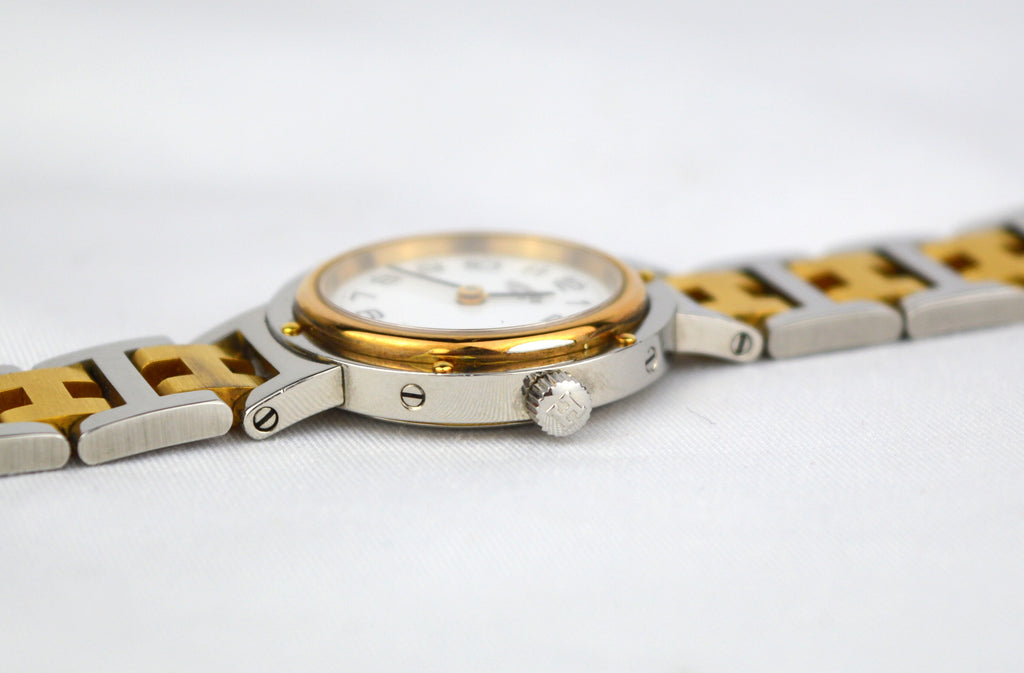 HERMES CLIPPER VINTAGE WATCH WITH BOX