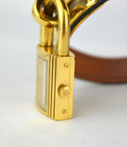 HERMES KELLY OSTRICH WATCH WITH DUSTBAG