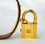 HERMES KELLY OSTRICH WATCH WITH DUSTBAG