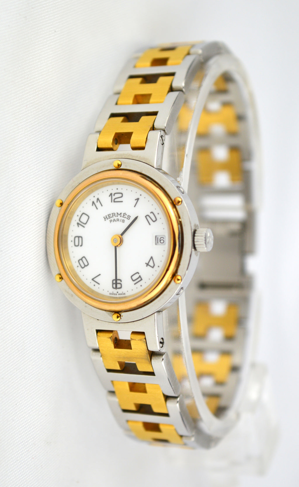 HERMES CLIPPER VINTAGE WATCH WITH BOX