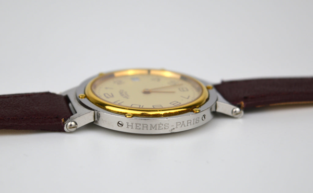 HERMES CLIPPER VINTAGE WATCH FULL SET