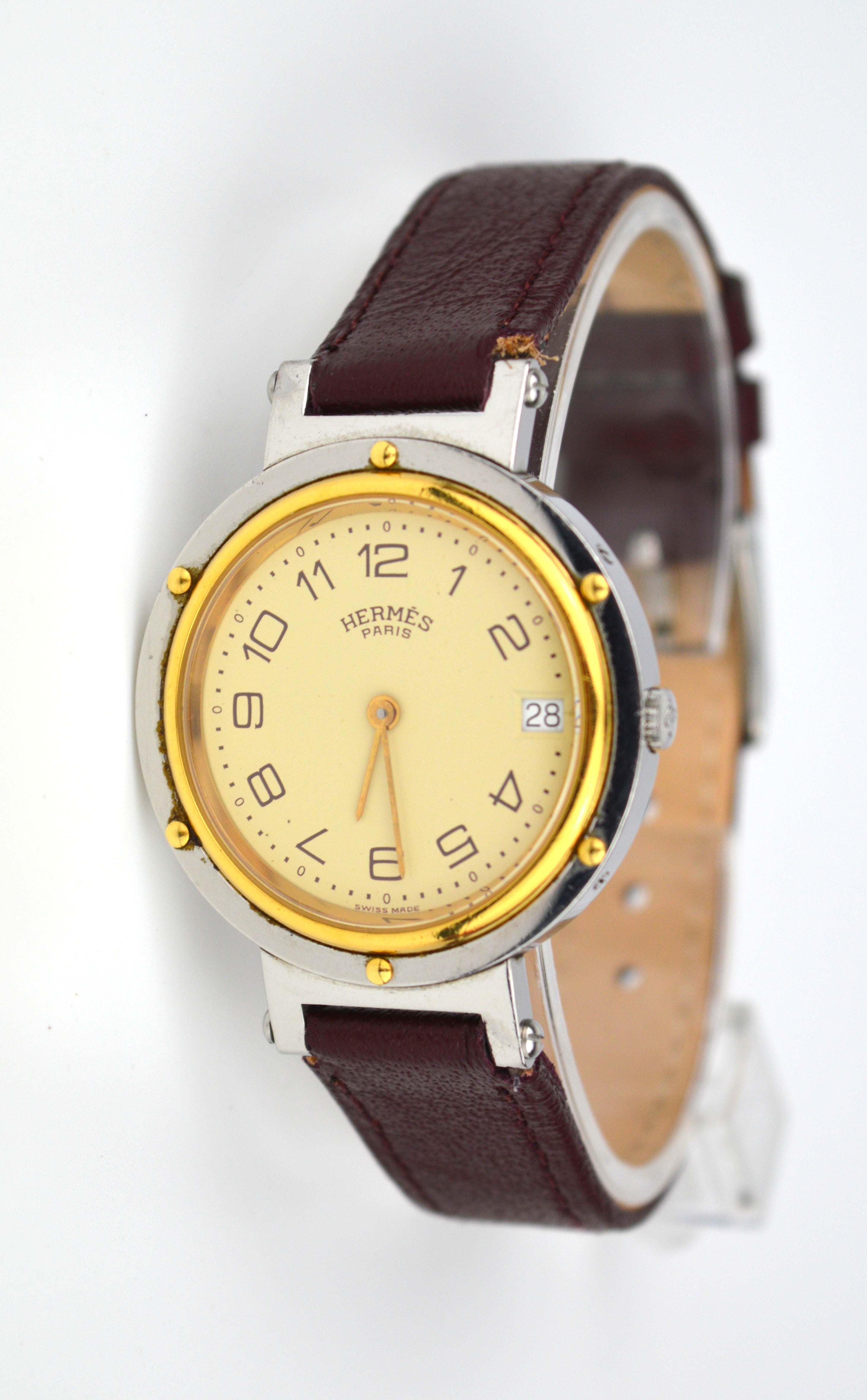 HERMES CLIPPER VINTAGE WATCH FULL SET
